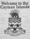 Welcome sign with the ocat of arms in Georgetown Grand Cayman, Cayman Islands, vintage, old stylo