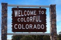Welcome to colorful Colorado sign Royalty Free Stock Photo