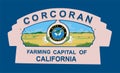 Welcome sign at Corcoran, California