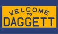 Welcome sign at Daggett, California Royalty Free Stock Photo