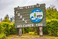 The welcome sign of Forks, the city known from the Stephenie Me