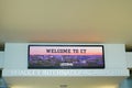 Welcome sign at Hartford Springfield Bradley International Airport