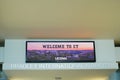 Welcome sign at Hartford Springfield Bradley International Airport