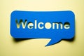 Welcome Sign. Hospitality Industry Receptionist Concierge