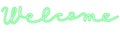 Welcome sign illustration with green neon effect. Handwritten welcome word for your small business, cafe, bar, shop Royalty Free Stock Photo