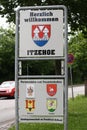 Welcome Sign Itzehoe city at Itzehoe-Edendorf Dwerweg bus stop