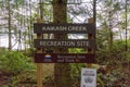 Welcome sign in the Kaikash Creek in the mountains of British Columbia Royalty Free Stock Photo