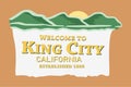 Welcome sign at King City, California Royalty Free Stock Photo