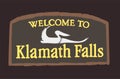 A welcome sign in Klamath, Oregon