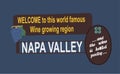 A welcome sign in Napa Valley, California Royalty Free Stock Photo