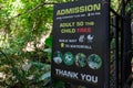 A welcome sign near Namuang 2 Waterfalls provides information on admission fees, policies, and operating hours Royalty Free Stock Photo