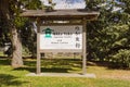 Welcome sign at the Nikka Yuko Japanese Garden in Lethbridge, Al