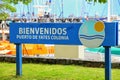 Welcome sign at the port in Colonia del Sacramento, Uruguay