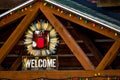 Welcome Coffee Christmas Log Cabin Royalty Free Stock Photo