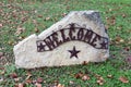 Welcome Sign on a Rock