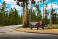 Welcome sign at the south entrance to Yellowstone National park in Wyoming, USA Royalty Free Stock Photo