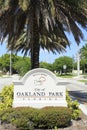 Welcome Sign to City of Oakland Park, FL Royalty Free Stock Photo