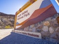 Welcome sign to Death Valley National Park California - DEATH VALLEY - CALIFORNIA - OCTOBER 23, 2017