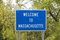 Welcome sign to Massachusetts Royalty Free Stock Photo