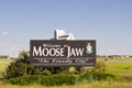 Welcome sign for the town of Moose Jaw