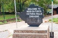 Welcome sign at Victoria Falls, Zimbabwe