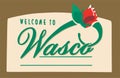 Welcome sign at Wasco, California Royalty Free Stock Photo