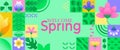 Welcome spring banner. Simple geometric shapes Royalty Free Stock Photo