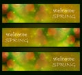 Welcome Spring - blurred, bokeh design, green color background