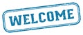 welcome stamp. welcome rectangular stamp on white background