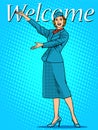 Welcome stewardess travel tourism Royalty Free Stock Photo