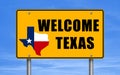 Welcome Texas road sign message