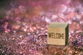 Welcome Text With Heart Bokeh Light