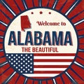 Welcome to Alabama vintage grunge poster