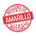 Welcome to AMARILLO. Impression of a round stamp with a scuff