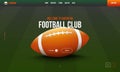 Welcome To American Football Club Responsive Template Design with Realistic Rugby Ball