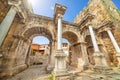 Hadrian`s Gate is famous landmarks located in old town Kaleici district in popular resort city Antalya, Turkey Royalty Free Stock Photo