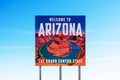 Welcome to Arizona the Grand Canyon state road sign on highway 89 - Page, Arizona, USA - 2020