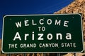 Welcome to Arizona road sign Royalty Free Stock Photo