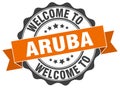 Welcome to Aruba seal Royalty Free Stock Photo