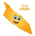 Welcome to Aruba smiley map Royalty Free Stock Photo