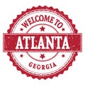 WELCOME TO ATLANTA - GEORGIA, words written on red stamp