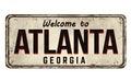 Welcome to Atlanta vintage rusty metal sign