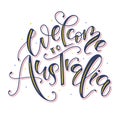 Welcome to Australia - vector illustration with lettering isolated on white background