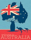 Welcome to Australia vintage poster Royalty Free Stock Photo