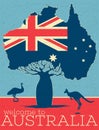 Welcome to Australia vintage poster Royalty Free Stock Photo