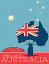 Welcome to Australia vintage poster Royalty Free Stock Photo