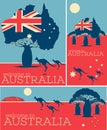 Welcome to Australia vintage poster set Royalty Free Stock Photo