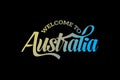 Welcome To Australia Word Text Creative Font Design Illustration.