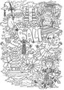 Welcome to bali outline illustration