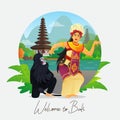 Welcome to Bali greeting card with balinese dancer